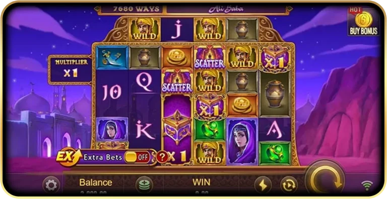 รูปแบบของตัวเกมสล็อตออนไลน์ Ali Baba