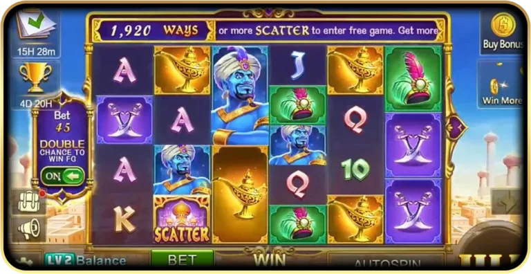 รูปแบบของตัวเกมสล็อต Magic lamp