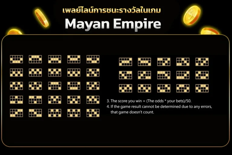 เพลย์ไลน์การเอาชนะรางวัลเดิมพันเกม Mayan Empire